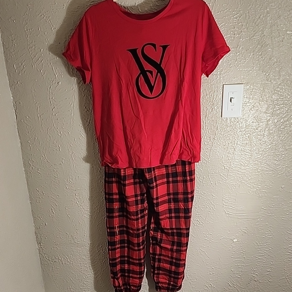 Victoria's Secret Red and Woman Pajamas